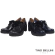 【TINO BELLINI 貝里尼】西班牙進口珠光元素綁帶粗跟鞋A79021A(炫光藍)