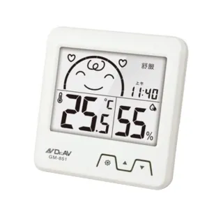 【Dr.AV 聖岡科技】日式超大螢幕溫濕度計-白(GM-851)