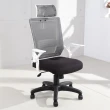 【LOGIS】黑白騎士透氣網護頸護腰電腦椅(辦公椅)