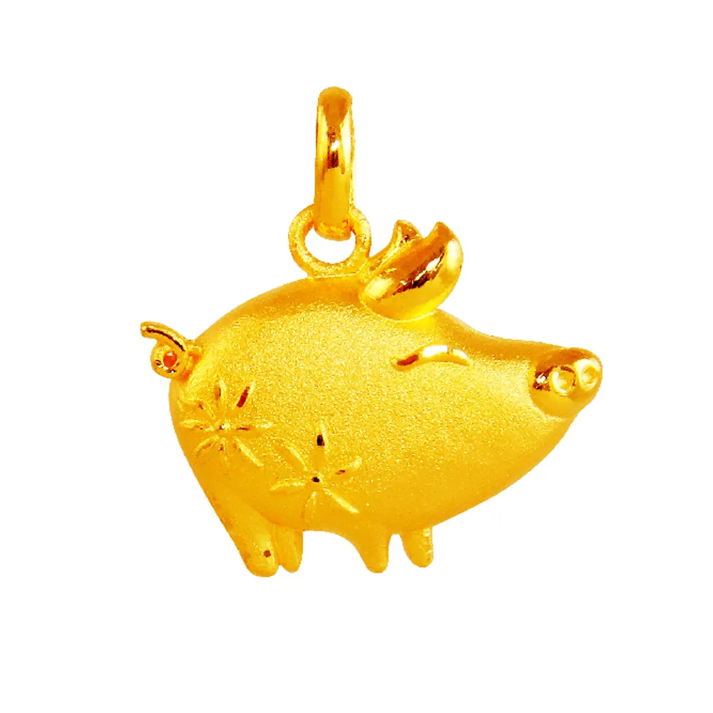 【2sweet 甜蜜約定】豬年純金墜飾-約重0.82錢(豬年金飾 彌月禮)