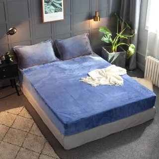 【A-nice】法蘭絨 素色  三件式枕套床包組/多色任選(雙人 / GP)