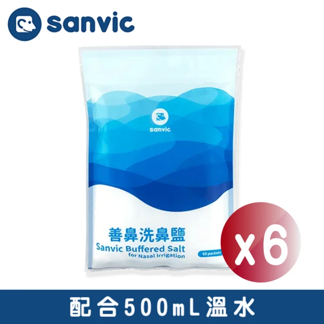 【善鼻】洗鼻鹽6袋(共360小包 每小包4.5g 每小包適用500ml溫水 洗鼻器專用)