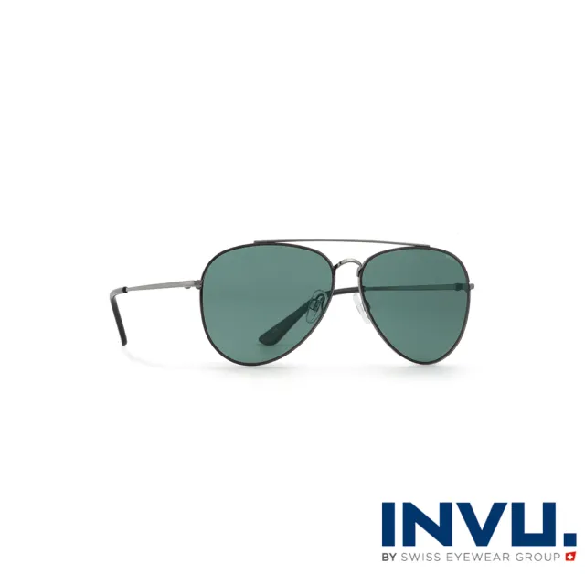 【INVU瑞士】來自瑞士時尚飛行員造型水銀偏光太陽眼鏡(銀灰-P1904A)