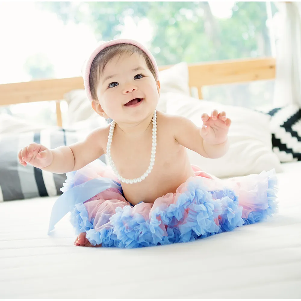 【日安朵朵】女嬰兒童雪紡蓬蓬裙 - 粉紅沙灘(寶寶女童澎裙禮服)