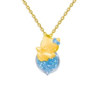 【Just Gold 鎮金店】粉藍天使Hello Kitty 黃金墜子