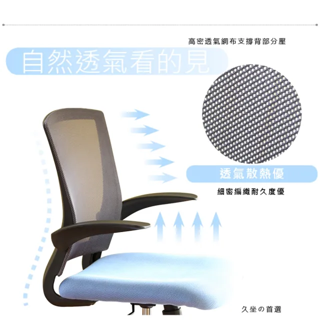 【RICHOME】墨丘利職人辦公椅/電腦椅/工作椅/旋轉椅(可動式扶手設計)