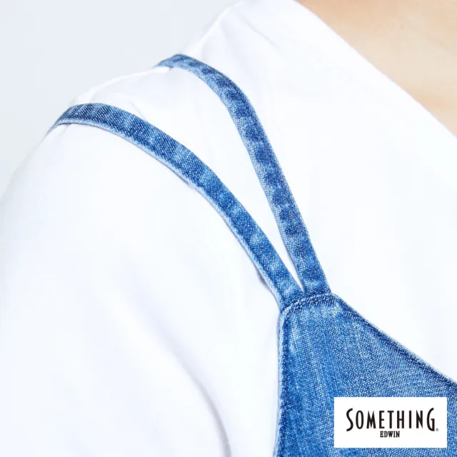 【SOMETHING】女裝 涼夏細帶背心(中古藍)