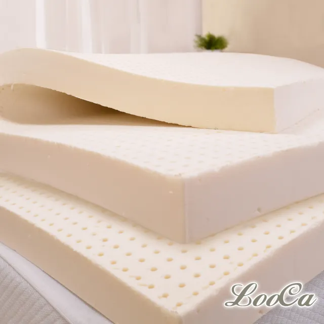 【LooCa】HT純淨5cm乳膠床墊-法國防蹣認證表布-共兩色(單大3.5尺)