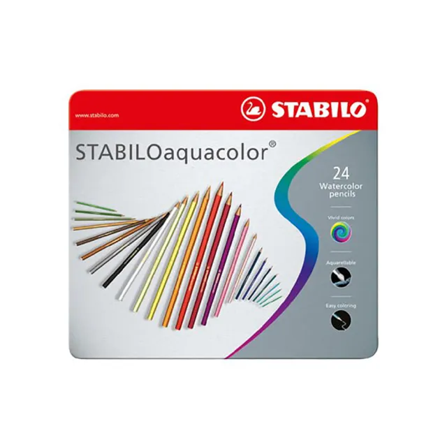【STABILO】水溶性色鉛筆1盒24色鐵盒裝(1624-5)
