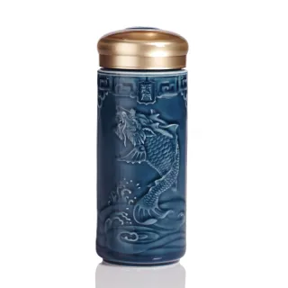 【乾唐軒】一登龍門特雙陶瓷隨身杯350ml(礦藍)