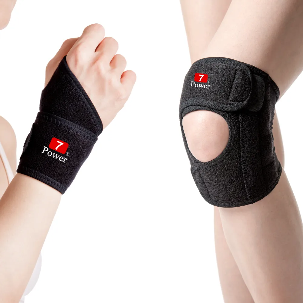 【7Power】醫療級專業護腕2入+護膝2入超值組(5顆磁石/左右通用/護手腕 護膝蓋 /MIT台灣製造)
