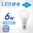 【SY 聲億科技】6W  LED 高效能廣角燈泡-9入(CNS版)