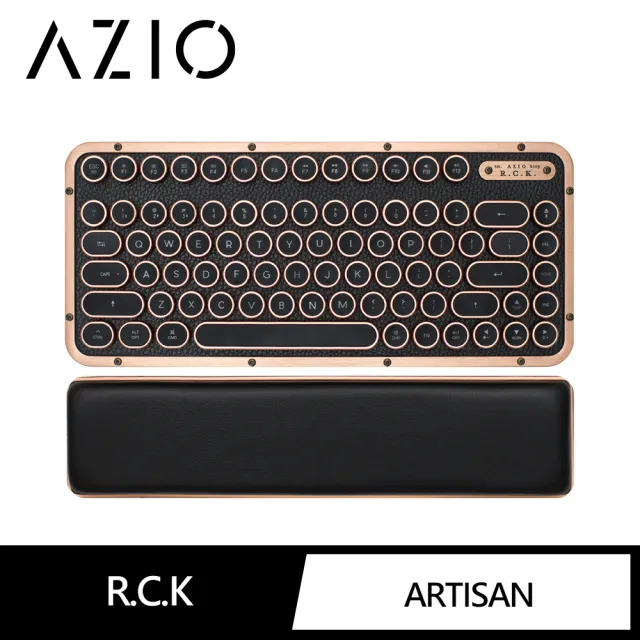 【AZIO】AZIO R.C.K. ARTISAN BT 藍牙真牛皮短版中文鍵盤PC/MAC(鍵盤)