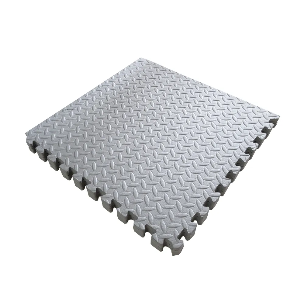 【Abuns】工業風鐵板紋62CM灰色大巧拼地墊-附收邊條(24片裝-適用3坪)
