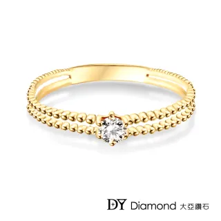 【DY Diamond 大亞鑽石】L.Y.A輕珠寶 18黃K金 簡約 鑽石女戒
