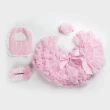 【日安朵朵】女嬰童蓬蓬裙禮盒 - 粉嫩小公主睡美人 裙+圍兜+寶寶襪(寶寶彌月滿月禮週歲生日禮物)
