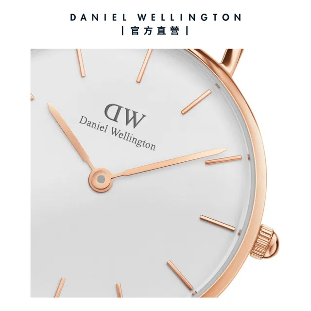 【Daniel Wellington】DW 手錶  Petite Sheffield 32mm爵士黑真皮皮革錶-玫瑰金框(DW00100174)