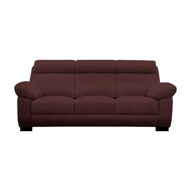 【IHouse】莫拉格 半牛皮舒適體感獨立筒沙發 3人座