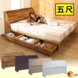 【BuyJM】雙人5尺床頭箱+6抽床底房間2件組(4色)