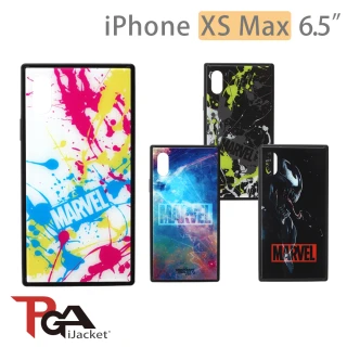 【iJacket】iPhone XS Max 6.5吋 Marvel 漫威 四角氣墊 防撞 玻璃殼(總代理商公司貨)