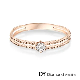 【DY Diamond 大亞鑽石】L.Y.A輕珠寶 18K玫瑰金 簡約 鑽石女戒