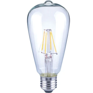 【Luxtek】買四送一 愛迪生LED復古燈泡 透明木瓜型 6W E27 黃光 5入(LED燈 仿鎢絲燈 工業風)