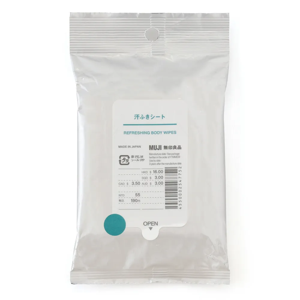 【MUJI 無印良品】攜帶用拭汗濕紙巾/12張