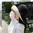 【89 zone】日系雙面拼色可摺疊 漁夫帽 太陽帽 防風帽 遮陽帽(黑)