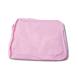 【生活良品】加厚防水旅行收納袋6件組-素面淺粉紅色(旅行箱/登機箱/收納盒/旅行袋/收納包/行李箱)