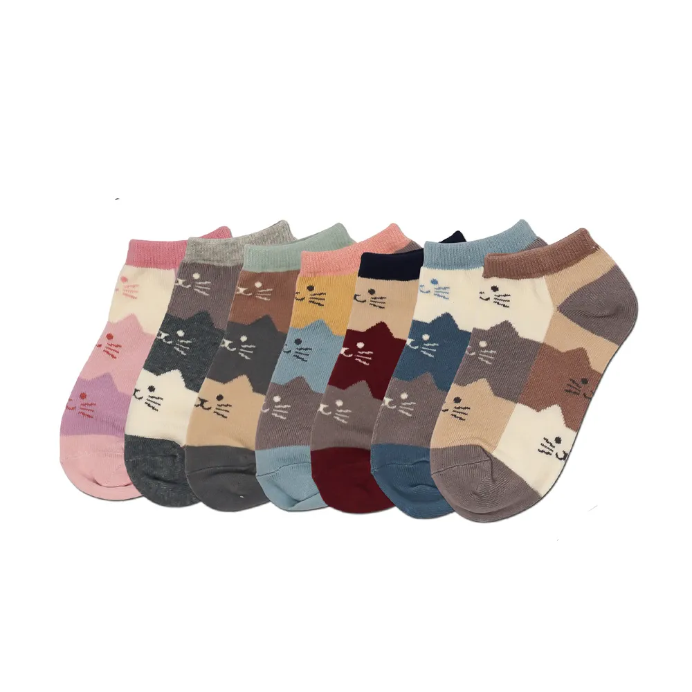 【LEO&MOMO 情侶貓】貓咪兒童船型襪6雙組(高級舒棉材質)