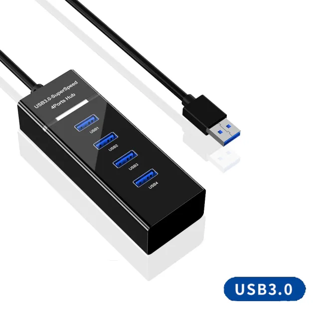 【JHS】USB3.0 4口高速HUB 集線器 30CM(擴展器 分線器 USB擴充 USB延長線 HUB)