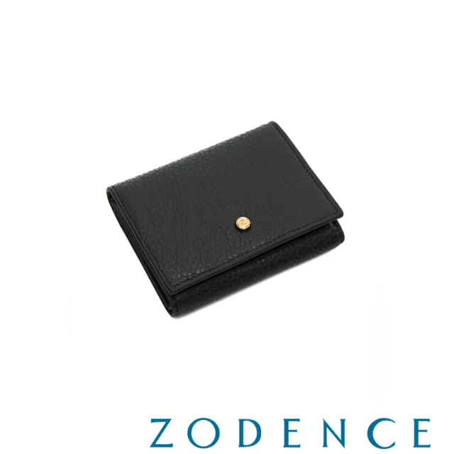 【ZODENCE 佐登司】DUTTI系列進口牛皮簡式短夾(黑)