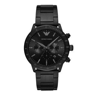 【EMPORIO ARMANI】嶄新時尚三眼腕錶-黑(AR11242)