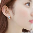 【Emi 艾迷】韓系無瑕梔子花鑽葉珍珠 925銀針 耳環