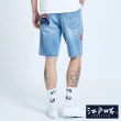 【EDWIN】江戶勝 男裝  基本合身牛仔短褲(重漂藍)
