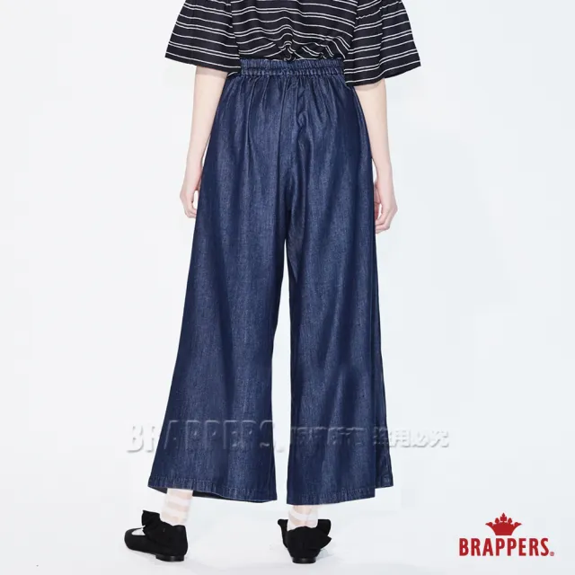 【BRAPPERS】女款 Boy Friend系列-鬆緊帶八分寬版褲(藍)