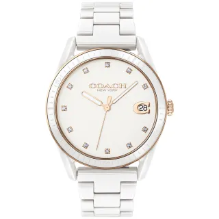 【COACH】官方授權經銷商 優雅質感陶瓷晶鑽手錶-36mm/白 新年禮物(14503263)
