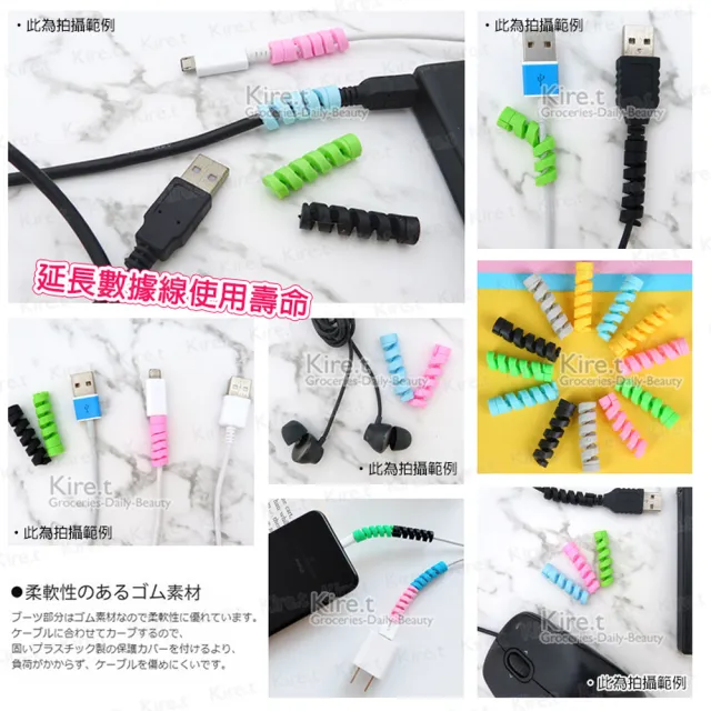 【kiret】通用手機線頭保護套USB充電線 IPhone傳輸線-超值12入(充電線 耳機線 保護套)