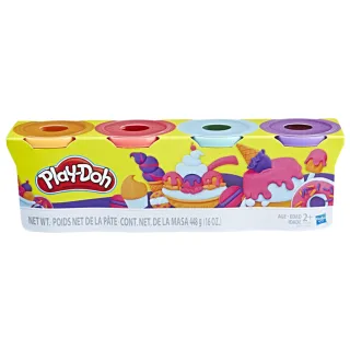 【PLAYDOH 培樂多】黏土補充罐系列-4色組經典款 4OZ-E款 B5517(兒童無毒黏土玩具/益智玩具/兒童手作/禮物)