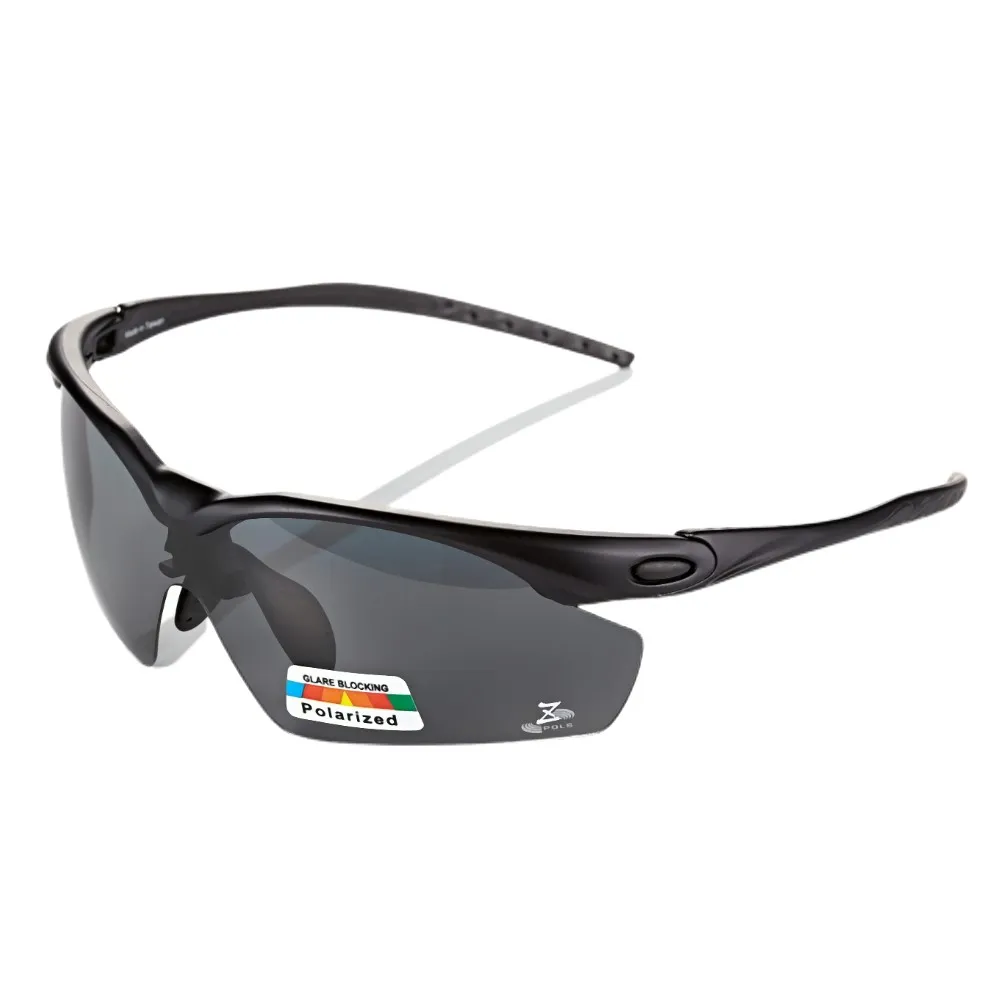 【Z-POLS】新一代TR彈性輕量材質搭載100%Polarized頂級偏光運動眼鏡(消光霧黑款)