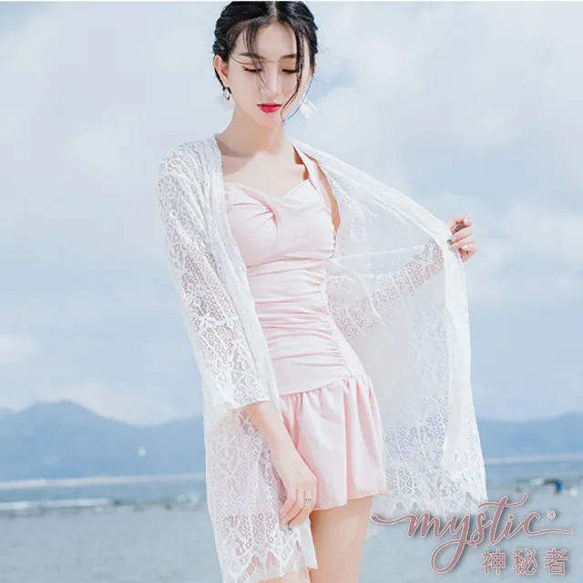 【TING BRA 婷姐內衣】長袖蕾絲中長版開衫防曬外罩罩衫(外罩 罩衫 泳衣罩衫)