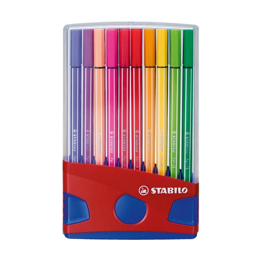 【STABILO】68系列彩色筆雙十筆架陳列組-1盒20色(6820-04)