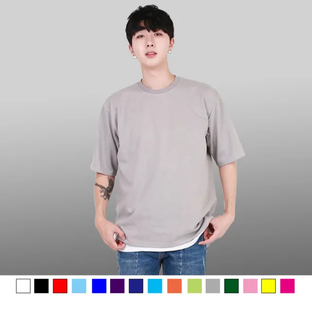 【男人幫】台灣製造美國棉高磅純色素面精梳棉五分袖T恤4色(T7803)