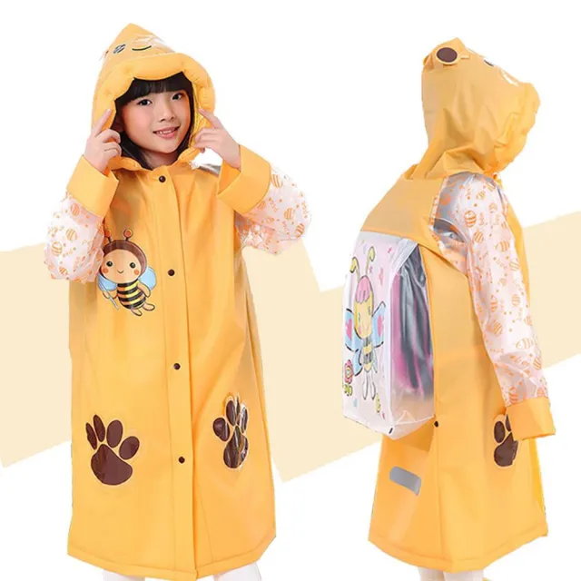 【JAR嚴選】兒童雨衣 男女孩充氣帽雨衣 帶書包位(防雨 防濕 兒童)