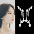 【Emi 艾迷】隱藏賣場 韓系天使花葉珍珠鋯石925銀針耳環