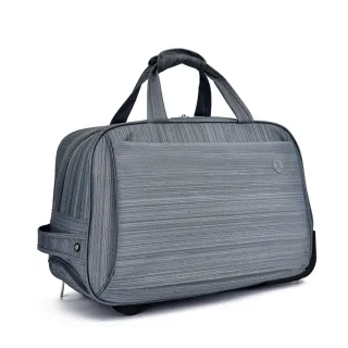 【悅生活】GoTrip微旅行--23吋質感絲紋登機拉桿行李袋 灰色(拉桿包 行李箱 防潑水 登機箱)