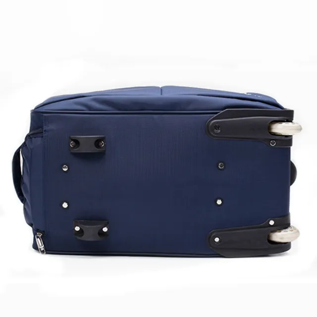 【悅生活】GoTrip微旅行--24吋經典細格登機拉桿行李袋 藍色(拉桿包 行李箱 防潑水 登機箱)