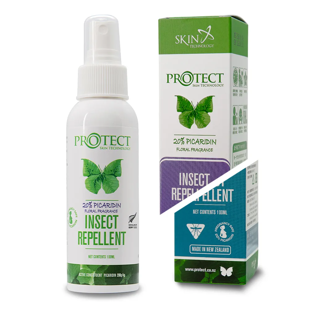 【紐西蘭Skin Technology】Protect 20%派卡瑞丁 Picaridin 瑞斌長效防蚊液-100ML(花香 / 無香精)