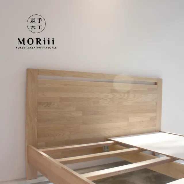 【MORiii 森手木工】新和風 雙人特大6x7尺白橡木實木床架