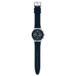 【SWATCH】金屬系列手錶 BLUE GRID 藍色秩序 男錶 女錶 瑞士錶 錶(43mm)